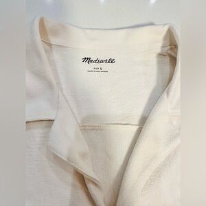 Men’s off white Madewell Short Sleeve Cotton Button L